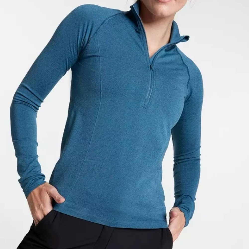 CALIA Seamless Long Sleeve 1/4 Zip Golf Shirt